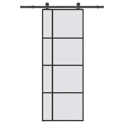 Schuifdeur met beslag 76x205 cm ESG-glas en aluminium