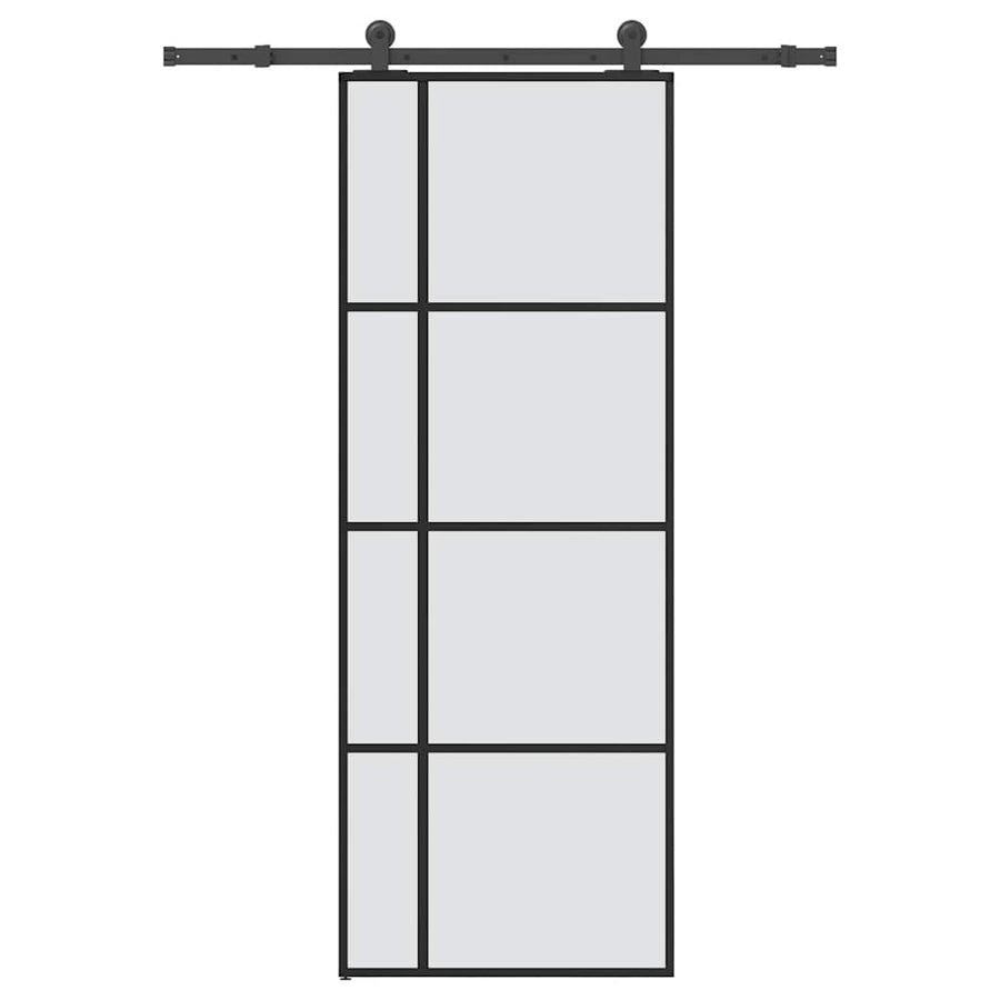 Schuifdeur met beslag 76x205 cm ESG-glas en aluminium