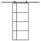Sliding door with hardware 90x205 cm ESG glass and aluminum