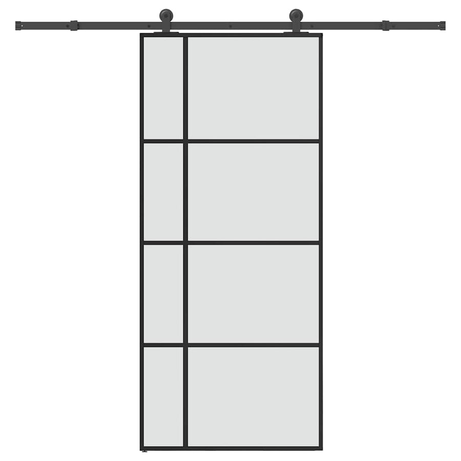 Schuifdeur met beslag 90x205 cm ESG-glas en aluminium