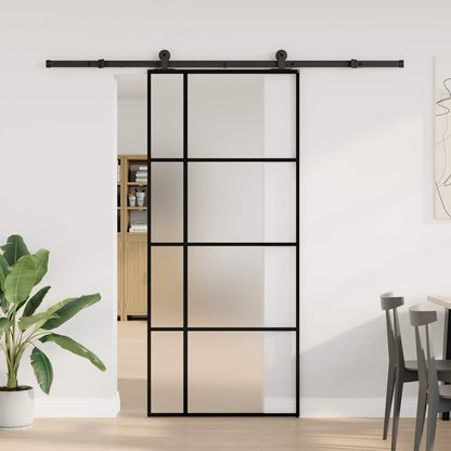 Schuifdeur met beslag 90x205 cm ESG-glas en aluminium