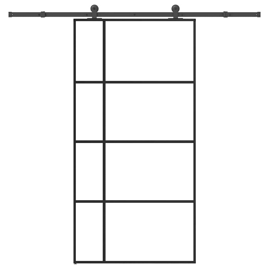 Schuifdeur Met Beslag 102,5X205 Cm Esg-Glas En Aluminium 102.5 x 205 cm (213.5 cm) Doorzichtig