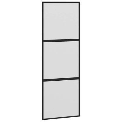 Schuifdeur met beslag 76x205 cm gehard glas en aluminium