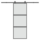 Sliding door with hardware 76x205 cm tempered glass and aluminum