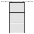 Sliding door with hardware 102.5x205 cm tempered glass and aluminum