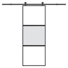 Sliding door with hardware 76x205 cm tempered glass and aluminum