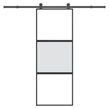 Schuifdeur met beslag 76x205 cm gehard glas en aluminium