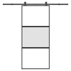 Sliding door with hardware 90x205 cm tempered glass and aluminum