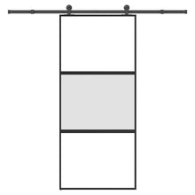 Schuifdeur met beslag 90x205 cm gehard glas en aluminium