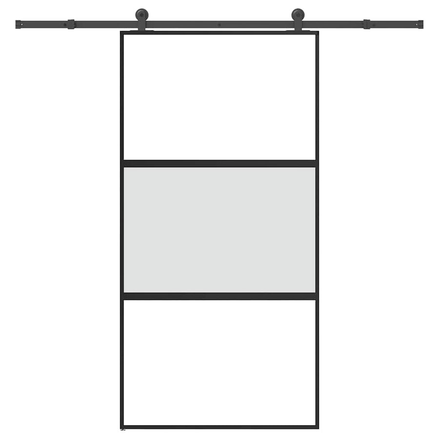 Schuifdeur met beslag 102,5x205 cm gehard glas en aluminium