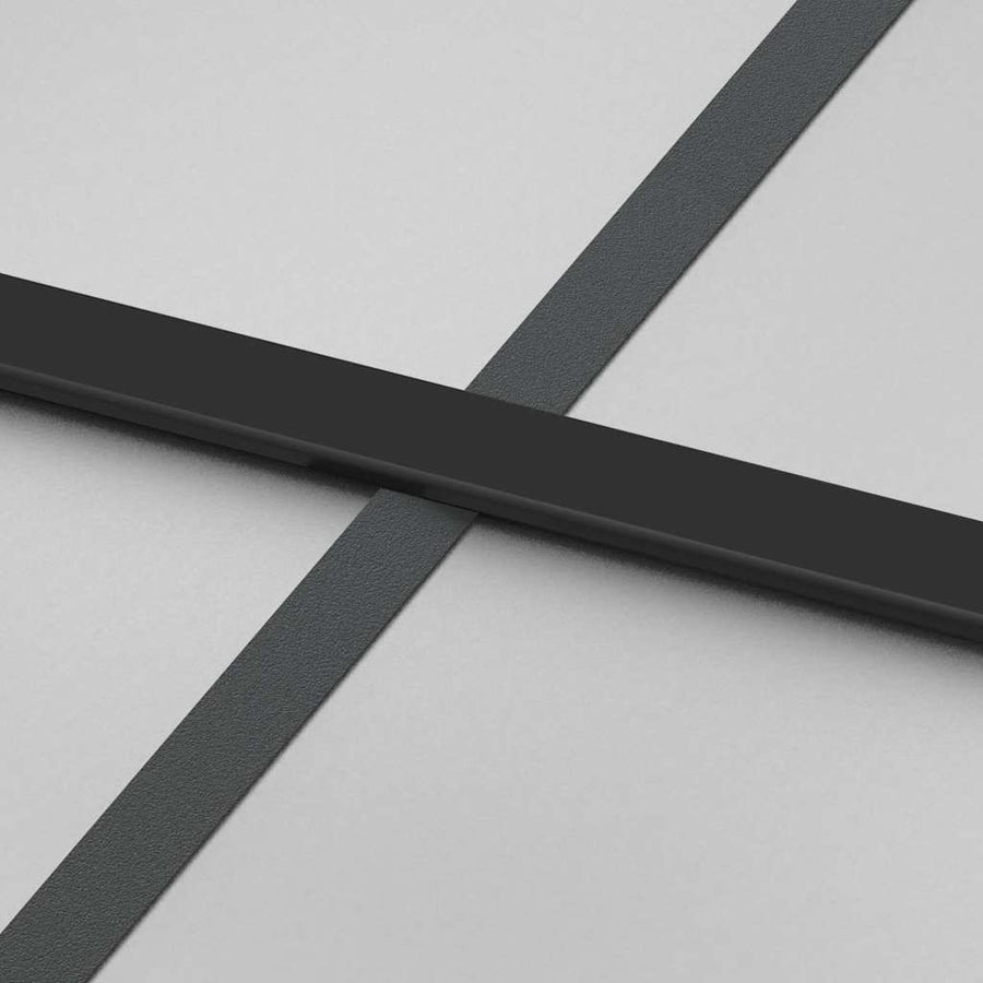 Schuifdeur met beslag 76x205 cm gehard glas en aluminium