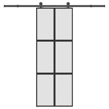 Schuifdeur met beslag 76x205 cm gehard glas en aluminium