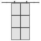 Schuifdeur met beslag 102,5x205 cm mat glas aluminium