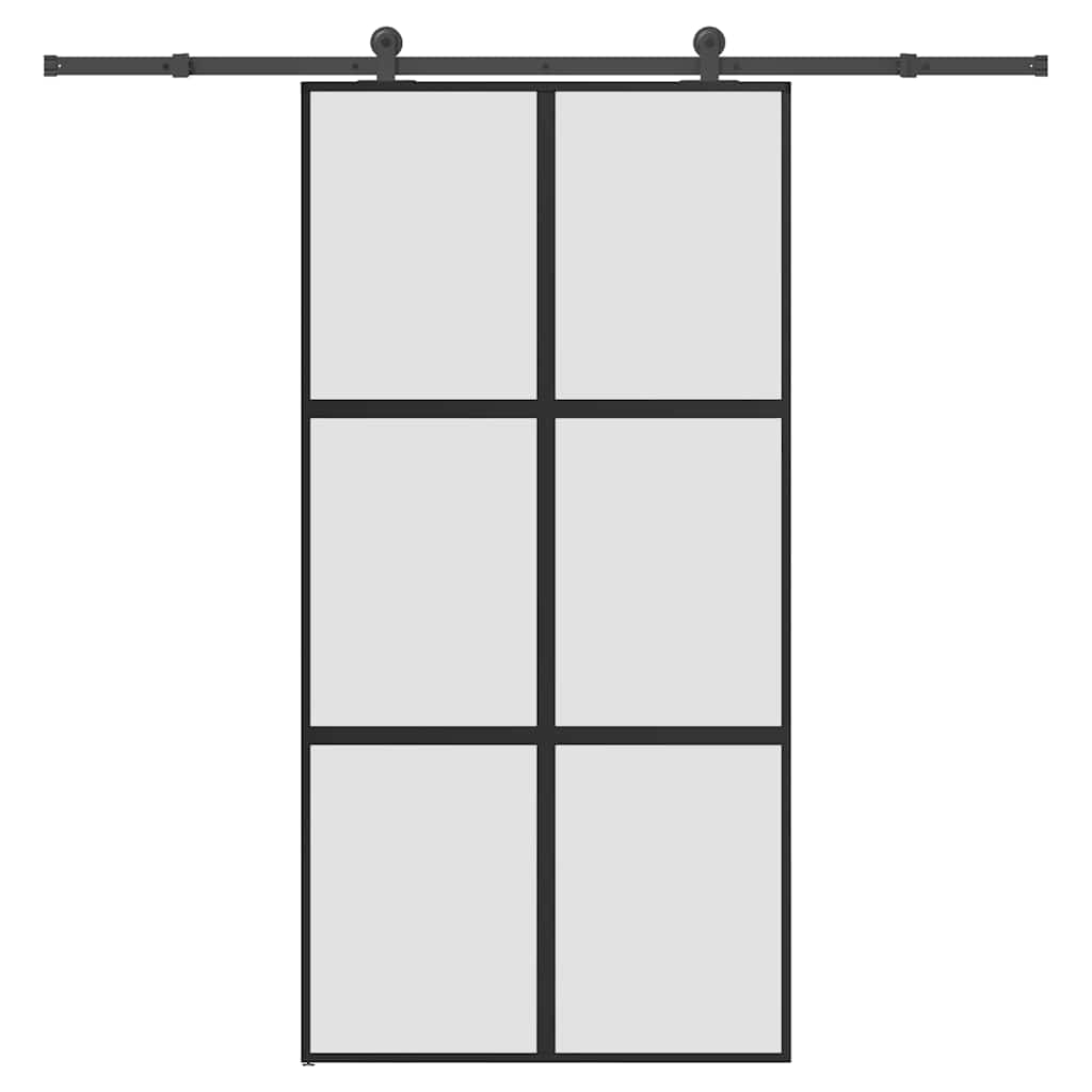 Schuifdeur met beslag 102,5x205 cm gehard glas en aluminium