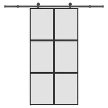 Schuifdeur met beslag 102,5x205 cm gehard glas en aluminium