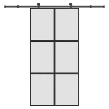 Schuifdeur met beslag 102,5x205 cm gehard glas en aluminium