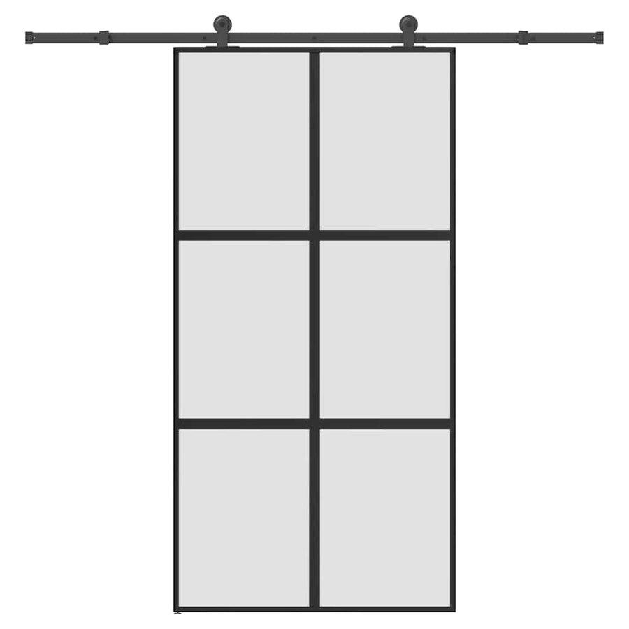 Schuifdeur met beslag 102,5x205 cm gehard glas en aluminium
