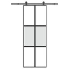 Sliding door with hardware 76x205 cm tempered glass and aluminum