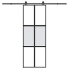 Sliding door with hardware 76x205 cm tempered glass and aluminum