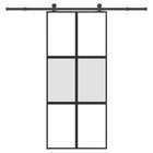 Sliding door with hardware 90x205 cm tempered glass and aluminum