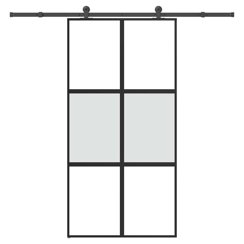 Schuifdeur met beslag 102,5x205 cm gehard glas en aluminium