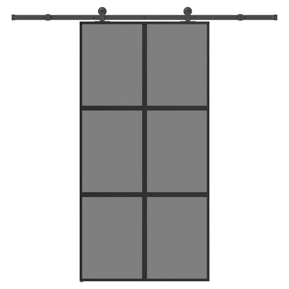 Schuifdeur met beslag 102,5x205 cm gehard glas en aluminium