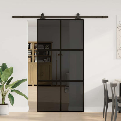 Schuifdeur met beslag 102,5x205 cm gehard glas en aluminium