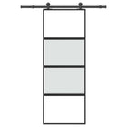 Sliding door with hardware 76x205 cm tempered glass and aluminum