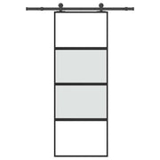Schuifdeur met beslag 76x205 cm gehard glas aluminium