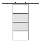 Sliding door with hardware 90x205 cm tempered glass and aluminum