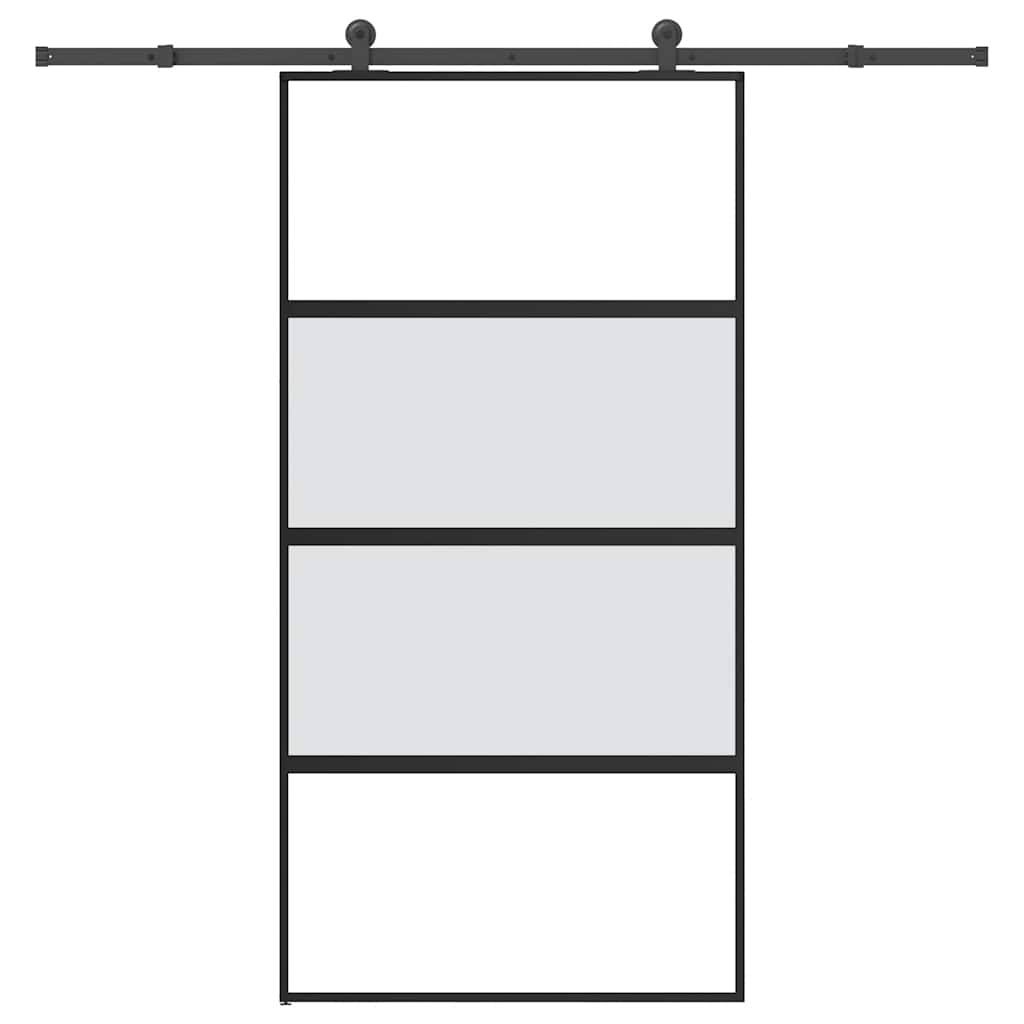 Schuifdeur met beslag 102,5x205 cm gehard glas en aluminium