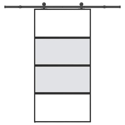 Schuifdeur met beslag 102,5x205 cm gehard glas en aluminium