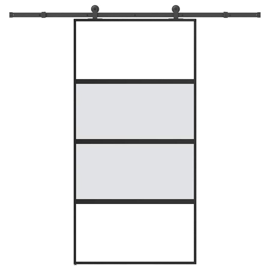 Schuifdeur met beslag 102,5x205 cm gehard glas en aluminium