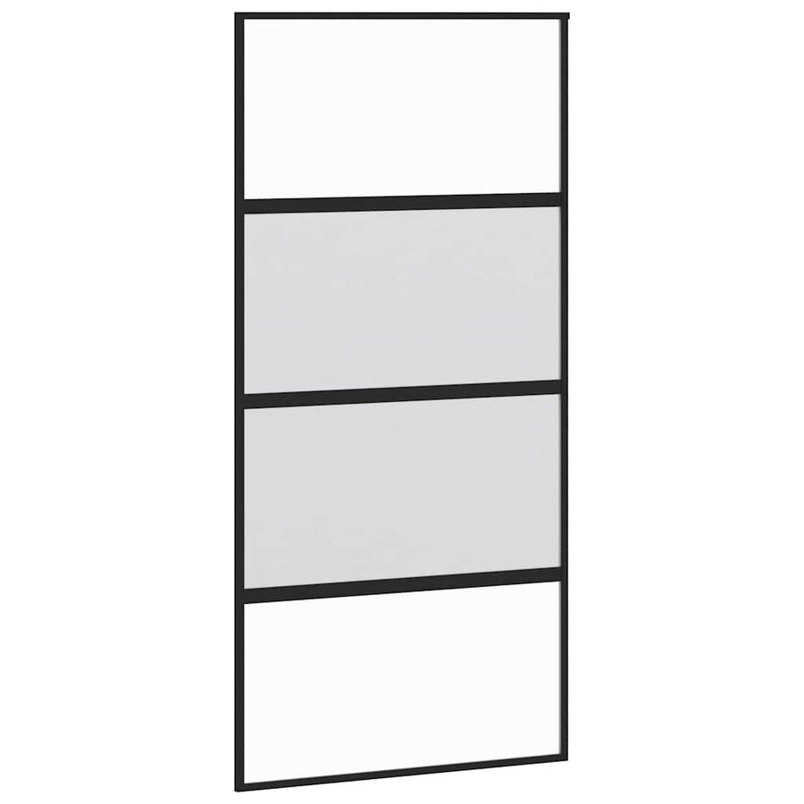 Schuifdeur met beslag 102,5x205 cm gehard glas en aluminium