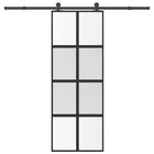 Sliding door with hardware 76x205 cm tempered glass and aluminum