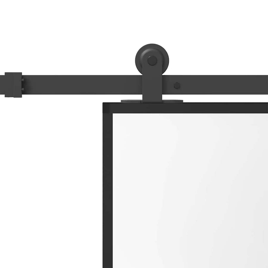 Schuifdeur met beslag 76x205 cm gehard glas en aluminium