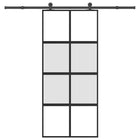 Sliding door with fittings 90x205 cm tempered glass and aluminum