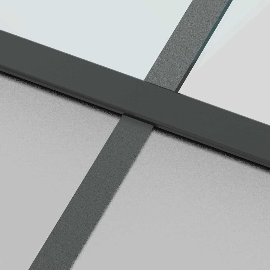 Schuifdeur met beslag 90x205 cm gehard glas en aluminium