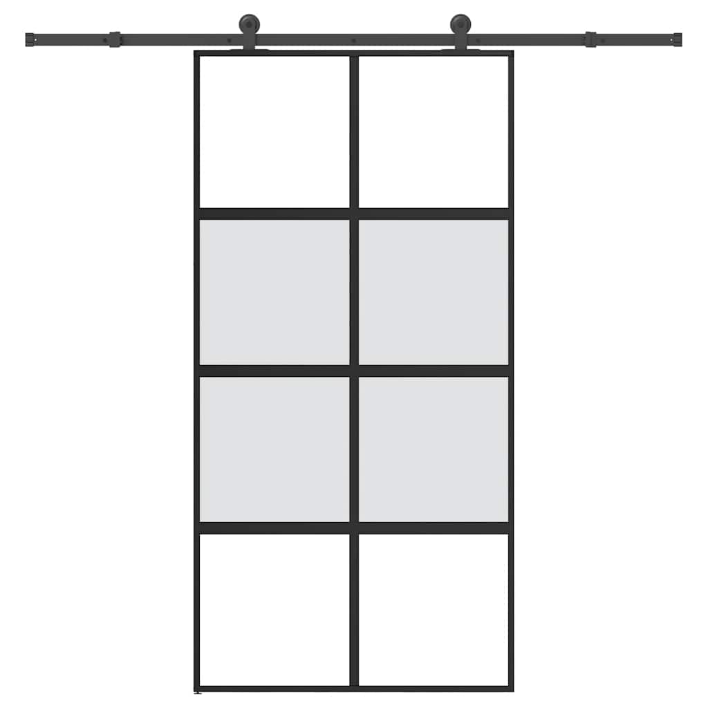 Schuifdeur met beslag 102,5x205 cm gehard glas en aluminium