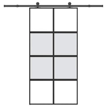 Schuifdeur met beslag 102,5x205 cm gehard glas en aluminium