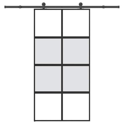 Schuifdeur met beslag 102,5x205 cm gehard glas en aluminium