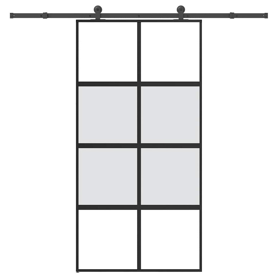 Schuifdeur met beslag 102,5x205 cm gehard glas en aluminium