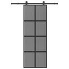 Sliding door with hardware 76x205 cm tempered glass and aluminum