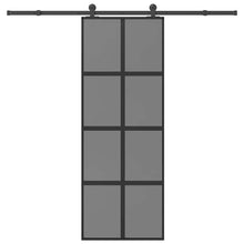 Schuifdeur met beslag 76x205 cm gehard glas en aluminium