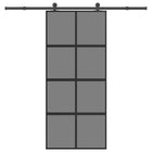 Sliding door with hardware 90x205 cm tempered glass and aluminum