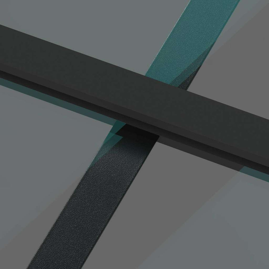 Schuifdeur met beslag 90x205 cm gehard glas en aluminium