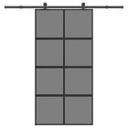 Schuifdeur 102,5x205 cm gehard glas aluminium zwart