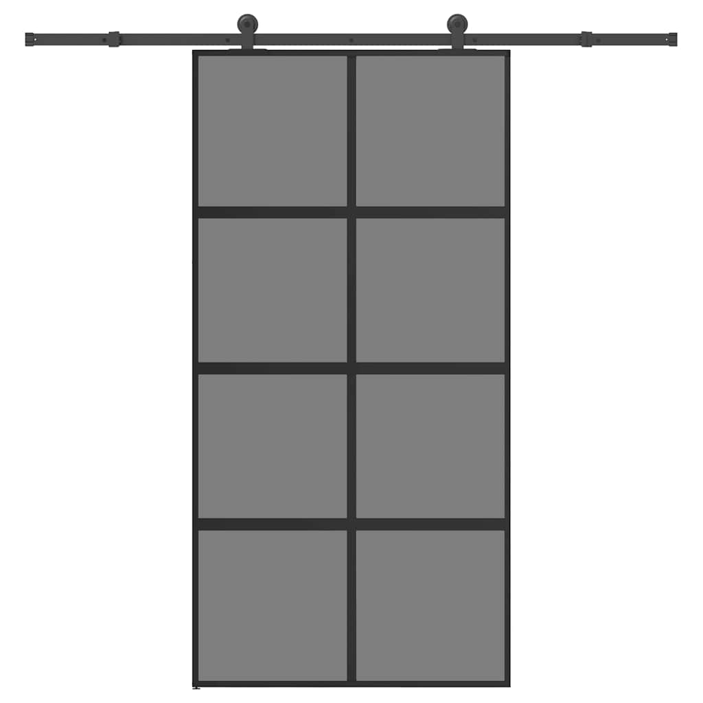 Schuifdeur met beslag 102,5x205 cm gehard glas en aluminium