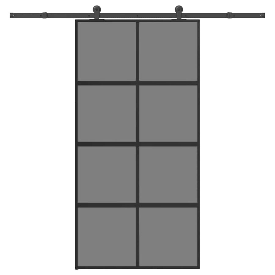 Schuifdeur met beslag 102,5x205 cm gehard glas en aluminium