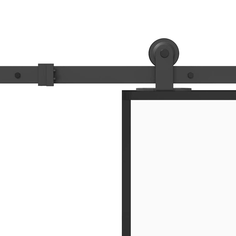 Schuifdeur met beslag 90x205 cm gehard glas en aluminium